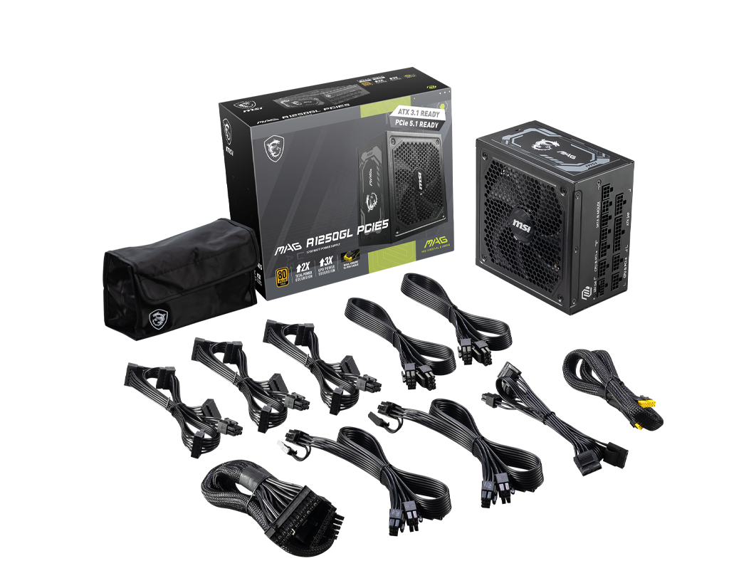 MSI MAG A1250GL PCIE5 – 1250 W ATX 3.1 Netzteil (80 PLUS Gold) | MSI Deutschland