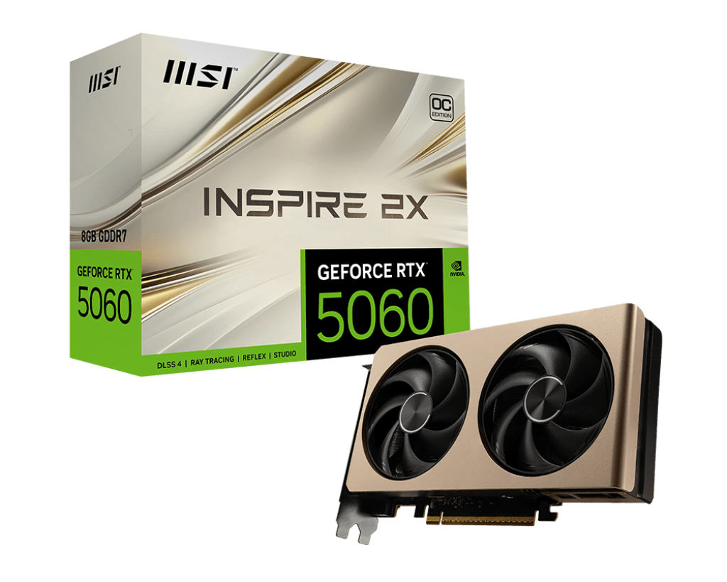 MSI Grafikkarte GeForce RTX 5060 8G INSPIRE 2X OC - MSI e-Shop | Offiziell von MSI Deutschland