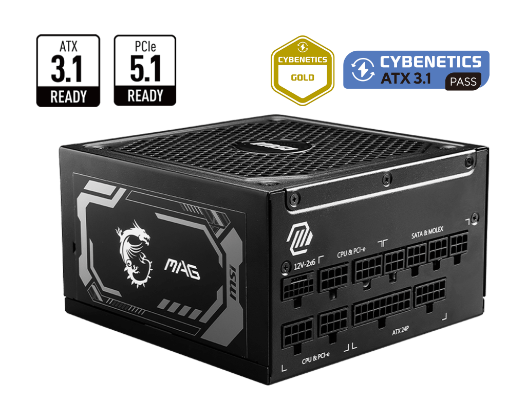 MSI MAG A1250GL PCIE5 – 1250 W ATX 3.1 Netzteil (80 PLUS Gold) | MSI Deutschland
