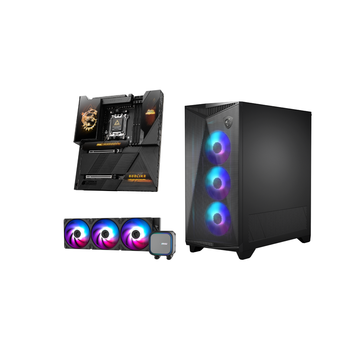 Basis-Komponenten-Duo - Mainboard + Gehäuse + Wasserkühlung - MSI e-Shop | Offiziell von MSI Deutschland