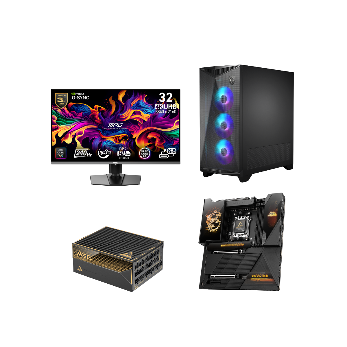 Erweiterter Komponentensatz - Mainboard + PC Netzteile + Gehäuse + Monitore - MSI e-Shop | Offiziell von MSI Deutschland