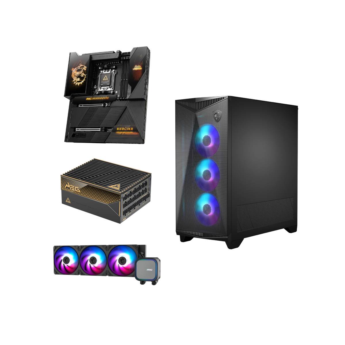 Erweiterter Komponentensatz - Mainboard + PC Netzteile + Wasserkühlung + Gehäuse - MSI e-Shop | Offiziell von MSI Deutschland