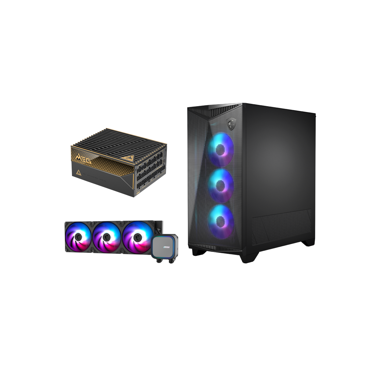 Basis-Komponenten-Duo - Wasserkühlung + Gehäuse + PC Netzteile - MSI e-Shop | Offiziell von MSI Deutschland