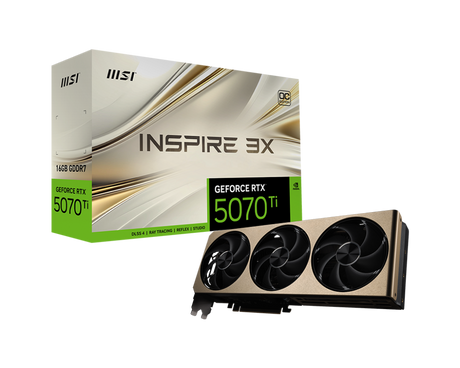 MSI Grafikkarte GeForce RTX 5070 Ti 16G INSPIRE 3X OC PLUS  ***Versandrückläufer*** - MSI e-Shop | Offiziell von MSI Deutschland
