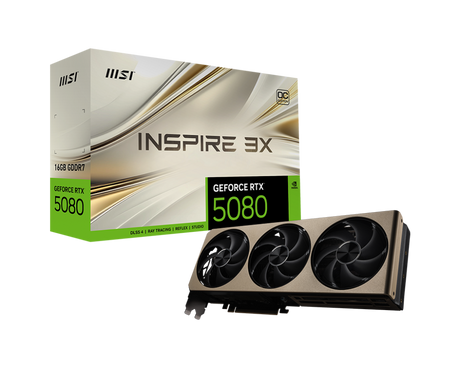 MSI Grafikkarte GeForce RTX 5080 16G INSPIRE 3X OC  ***Versandrückläufer*** - MSI e-Shop | Offiziell von MSI Deutschland