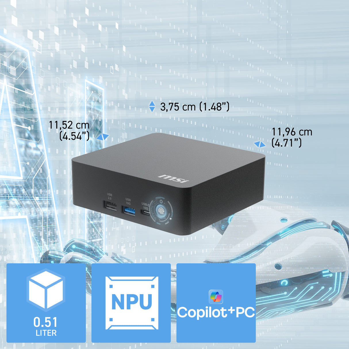 MSI Mini PC Cubi NUC AI+ 3MG-003EU