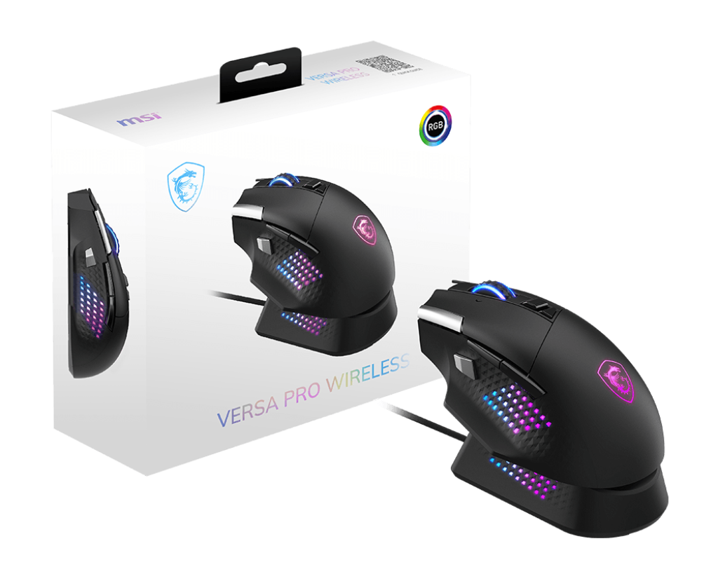 MSI Gaming Maus VERSA PRO WIRELESS + MOUSE DOCK PRO                                      (CGS) - MSI e-Shop | Offiziell von MSI Deutschland