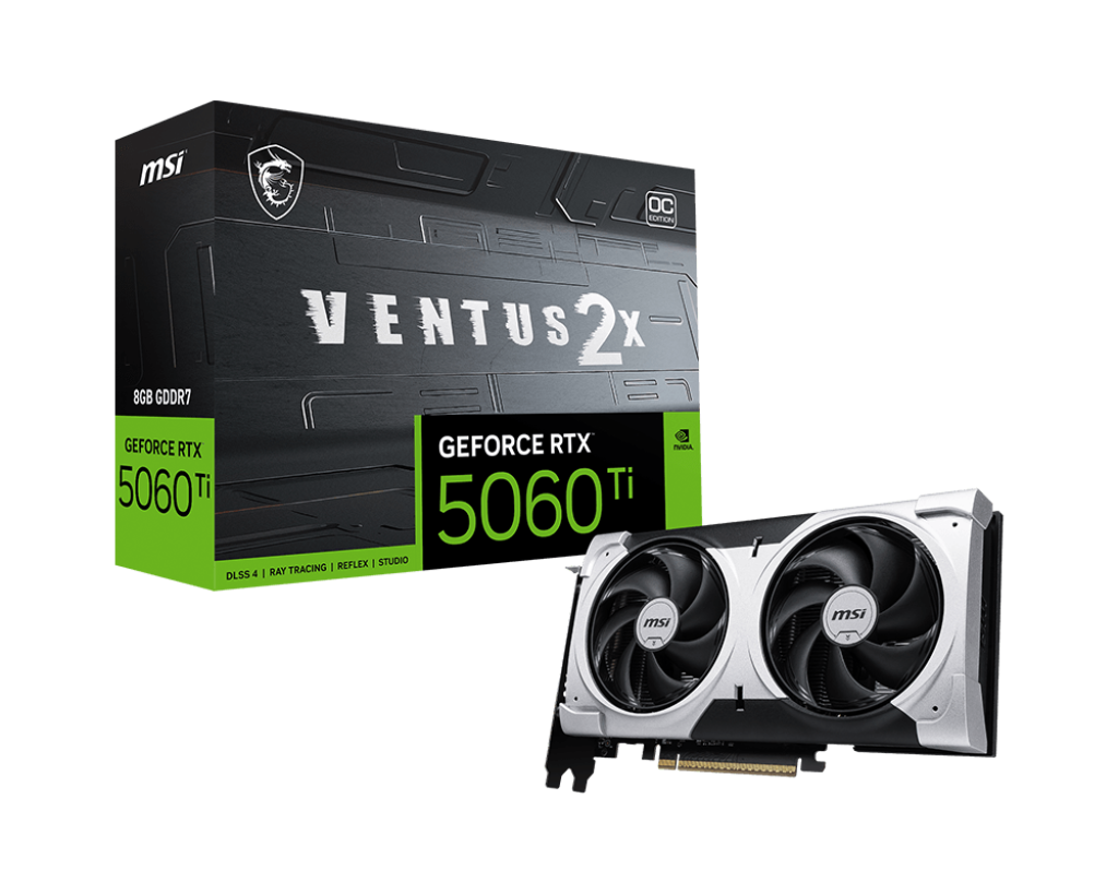 MSI Grafikkarte GeForce RTX 5060 Ti 8G VENTUS 2X OC PLUS - MSI e-Shop | Offiziell von MSI Deutschland