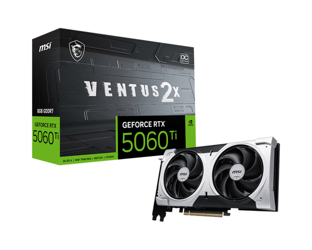 MSI Grafikkarte GeForce RTX 5060 Ti 8G VENTUS 2X OC PLUS - MSI e-Shop | Offiziell von MSI Deutschland