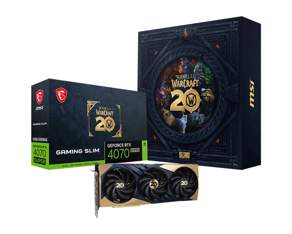 MSI Grafikkarte GeForce RTX 4070 SUPER 12G GAMING SLIM World of Warcraft EDITION