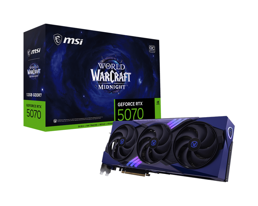 MSI Grafikkarte GeForce RTX 5070 12G World of Warcraft MIDNIGHT VOID EDITION OC - Refurbished