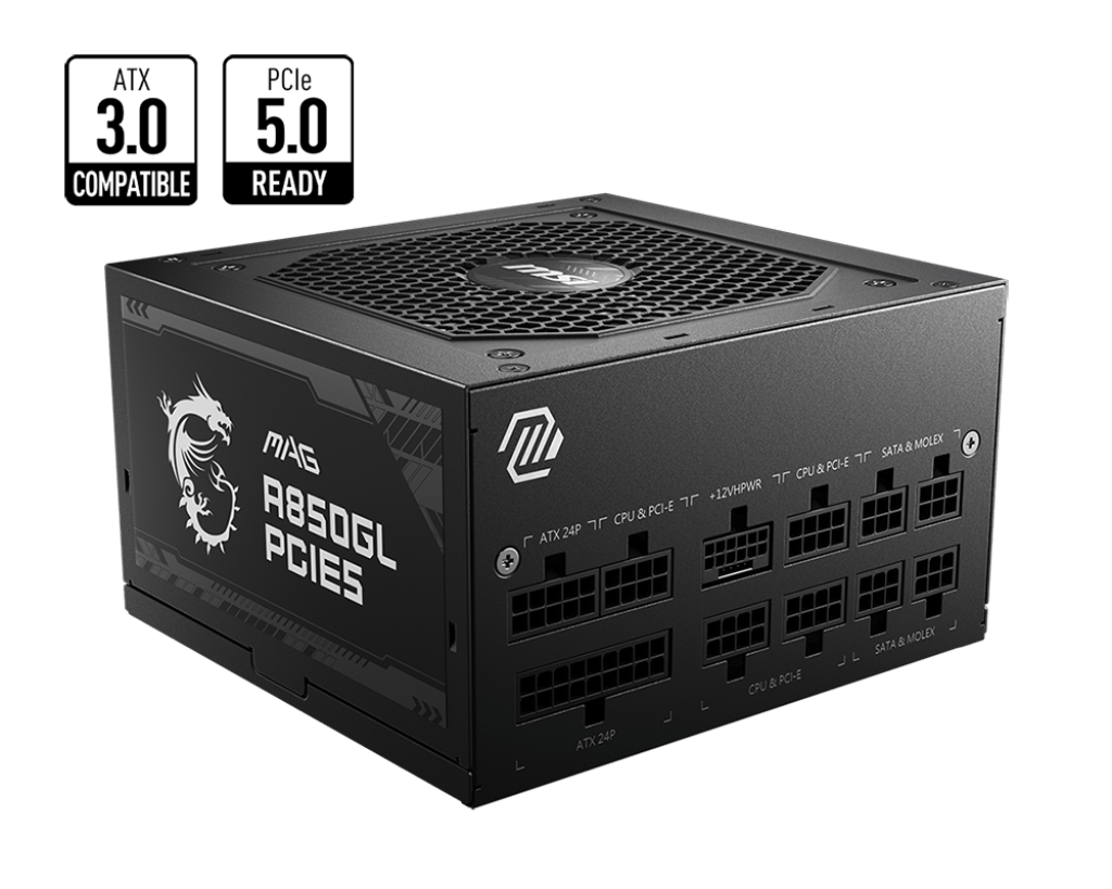 MSI CB Desktop PC Netzteil ATX 850Watt 80 Plus Gold MAG A850GL PCIE5 - MSI e-Shop | Offiziell von MSI Deutschland