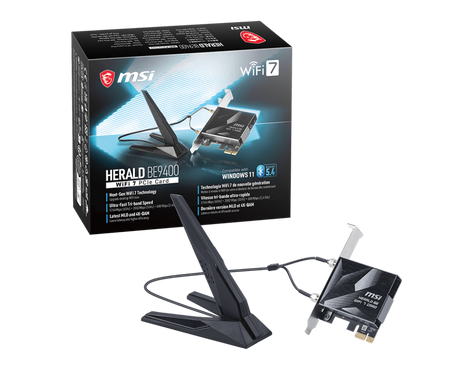 MSI WI-FI 7 Wirless Adapter HERALD BE9400 - MSI e-Shop | Offiziell von MSI Deutschland