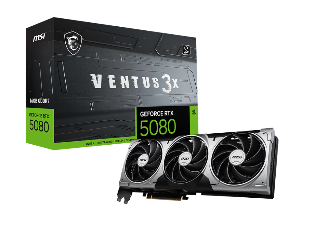 MSI Grafikkarte GeForce RTX 5080 16G VENTUS 3X - MSI e-Shop | Offiziell von MSI Deutschland