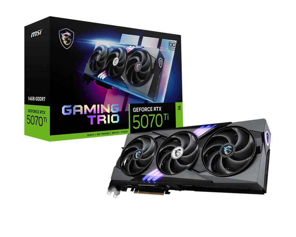 MSI Grafikkarte GeForce RTX 5070 Ti 16G GAMING TRIO OC - MSI e-Shop | Offiziell von MSI Deutschland