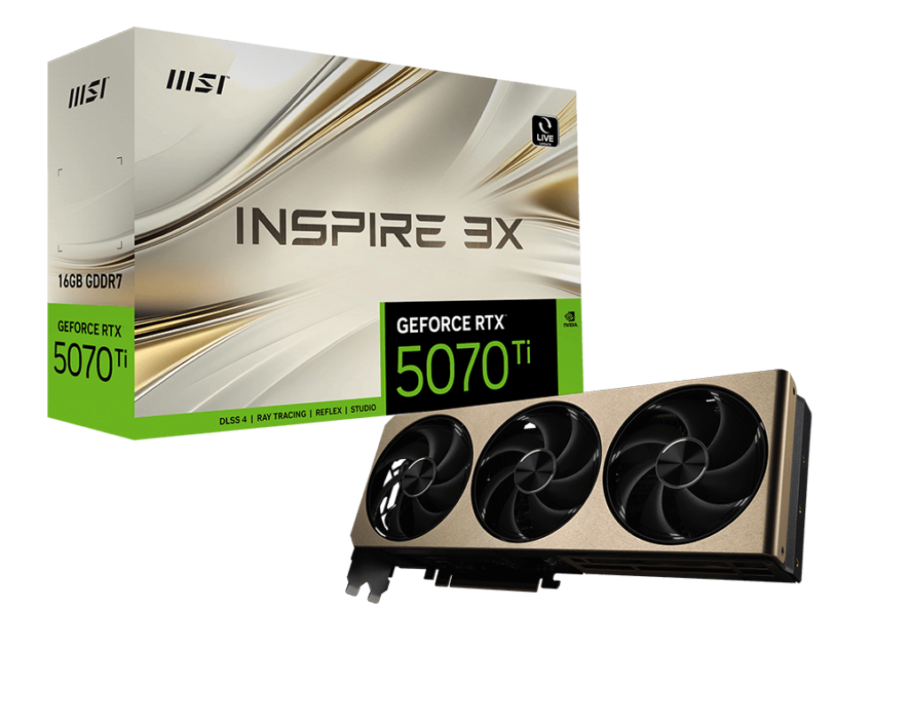 MSI Grafikkarte GeForce RTX 5070 Ti 16G INSPIRE 3X - MSI e-Shop | Offiziell von MSI Deutschland