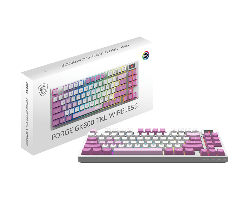 MSI Gaming Tastatur FORGE GK600 TKL WIRELESS VIOLET DE