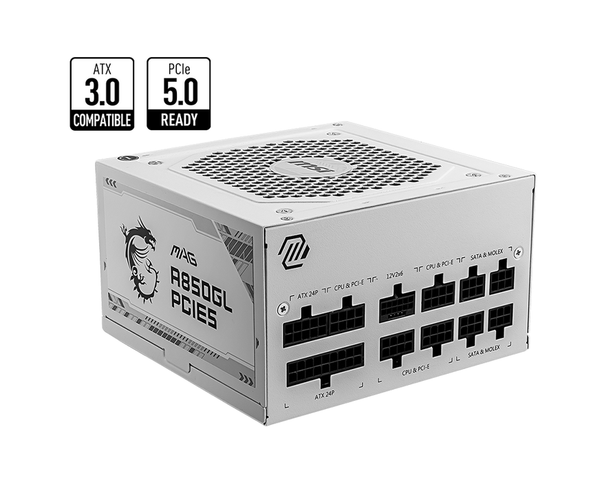 MSI Incent Desktop PC Netzteil MAG A850GL PCIE5 WHITE - MSI e-Shop | Offiziell von MSI Deutschland