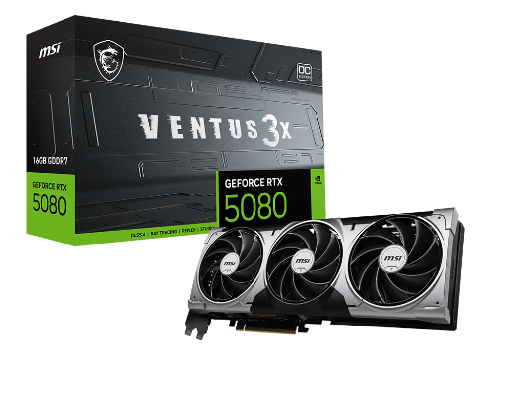 GeForce RTX 5080 16G VENTUS 3X OC - MSI e-Shop | Offiziell von MSI Deutschland