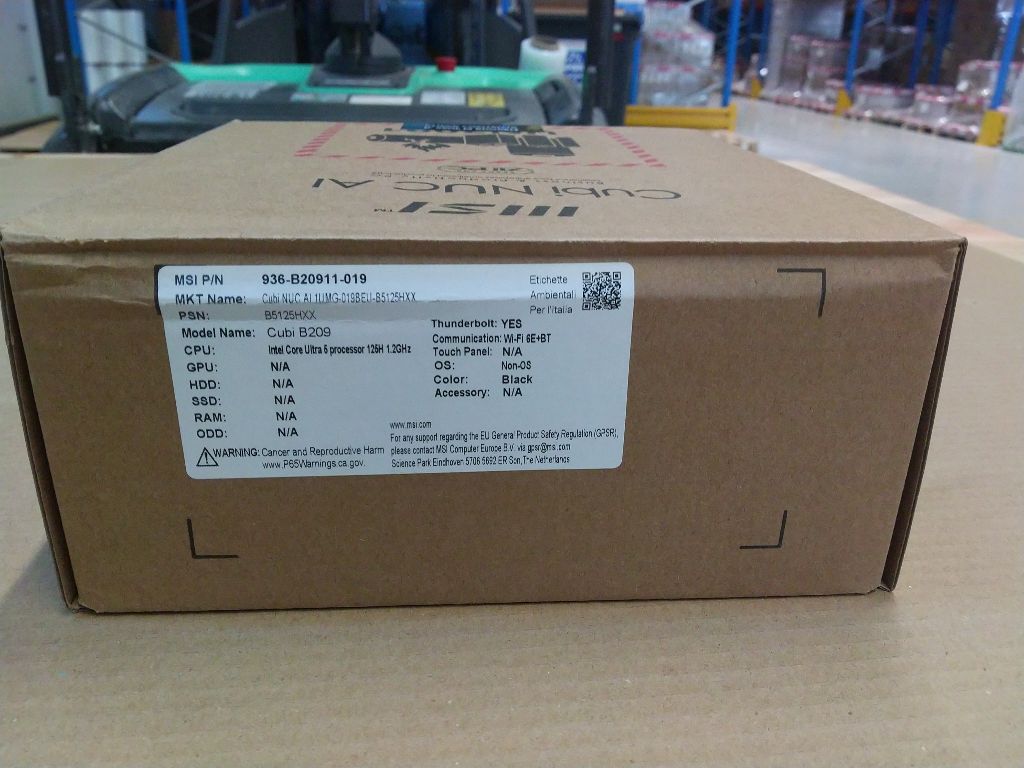 MSI Barebone PC Cubi NUC AI 1UMG-019BEU-B5125HXX  ****Verpackung leicht beschädigt****