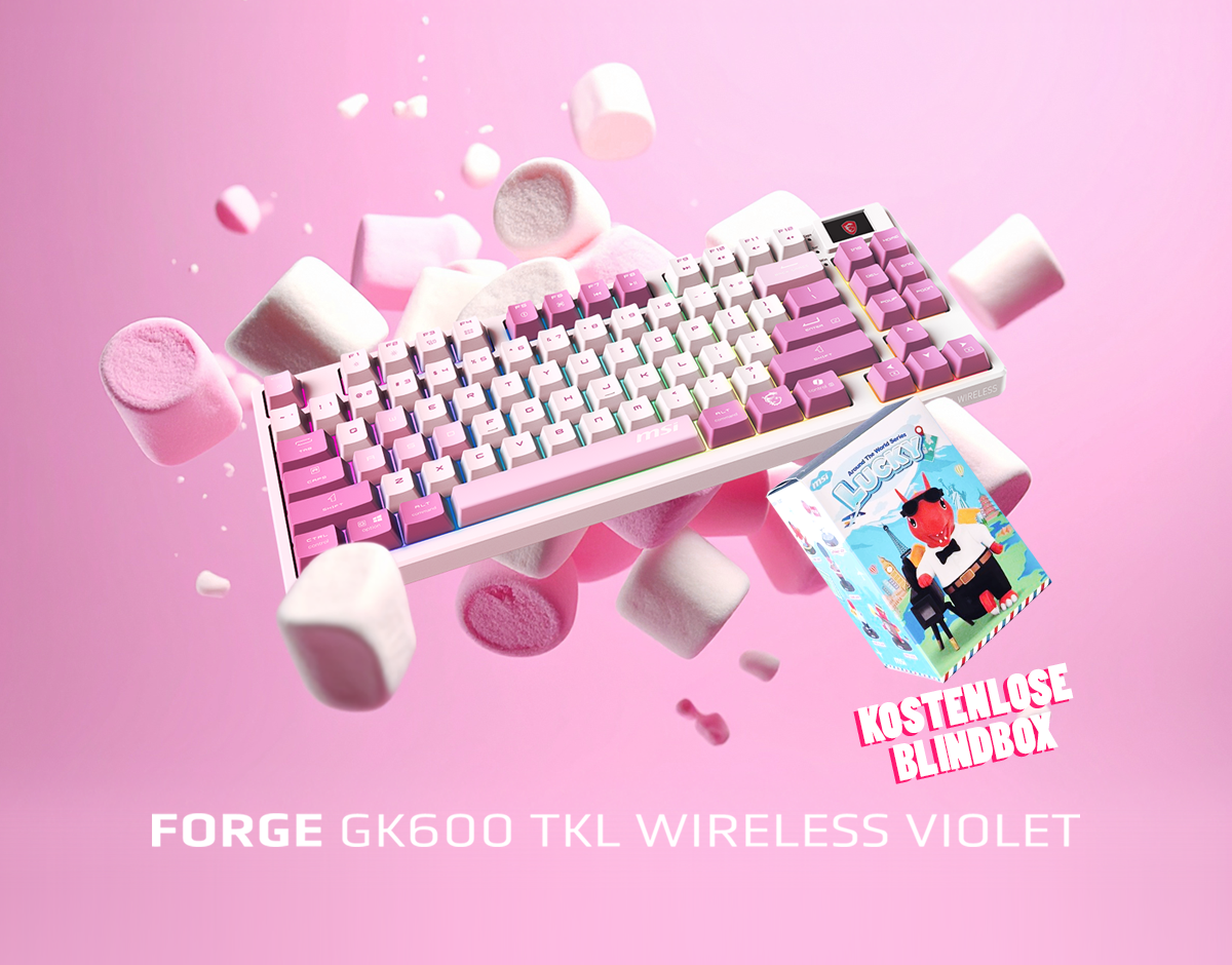 MSI Gaming Tastatur FORGE GK600 TKL WIRELESS VIOLET DE
