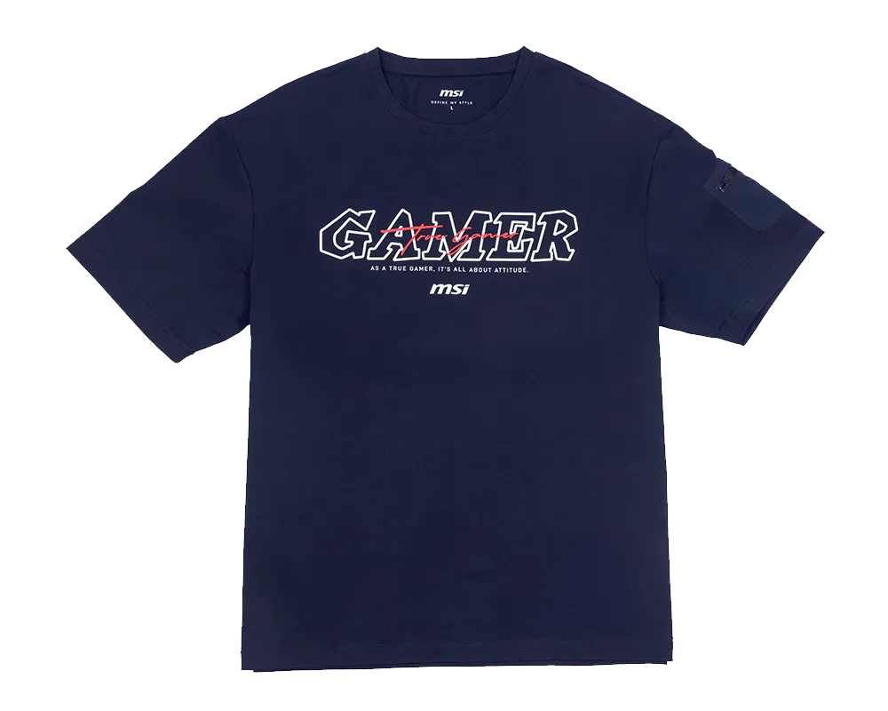 MSI Gamer-Serie Kühlendes T-Shirt – Marineblau, Gr. M - MSI e-Shop | Offiziell von MSI Deutschland