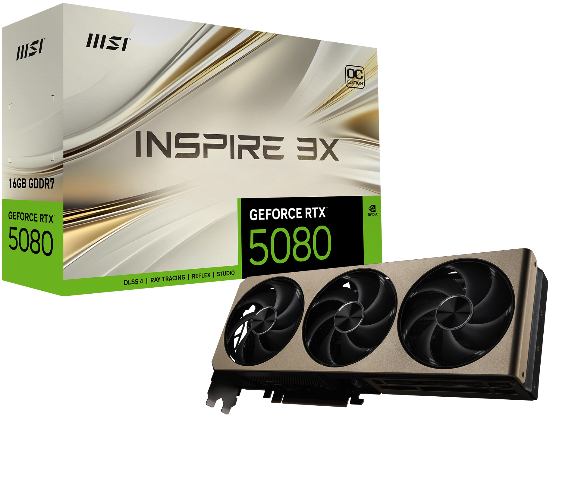 MSI Grafikkarte GeForce RTX 5080 16G INSPIRE 3X OC - MSI e-Shop | Offiziell von MSI Deutschland