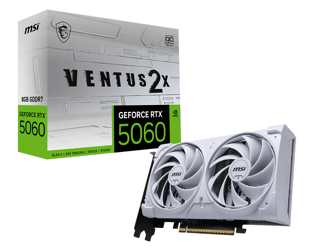 MSI Grafikkarte GeForce RTX 5060 8G VENTUS 2X OC WHITE - Refurbished - MSI e-Shop | Offiziell von MSI Deutschland
