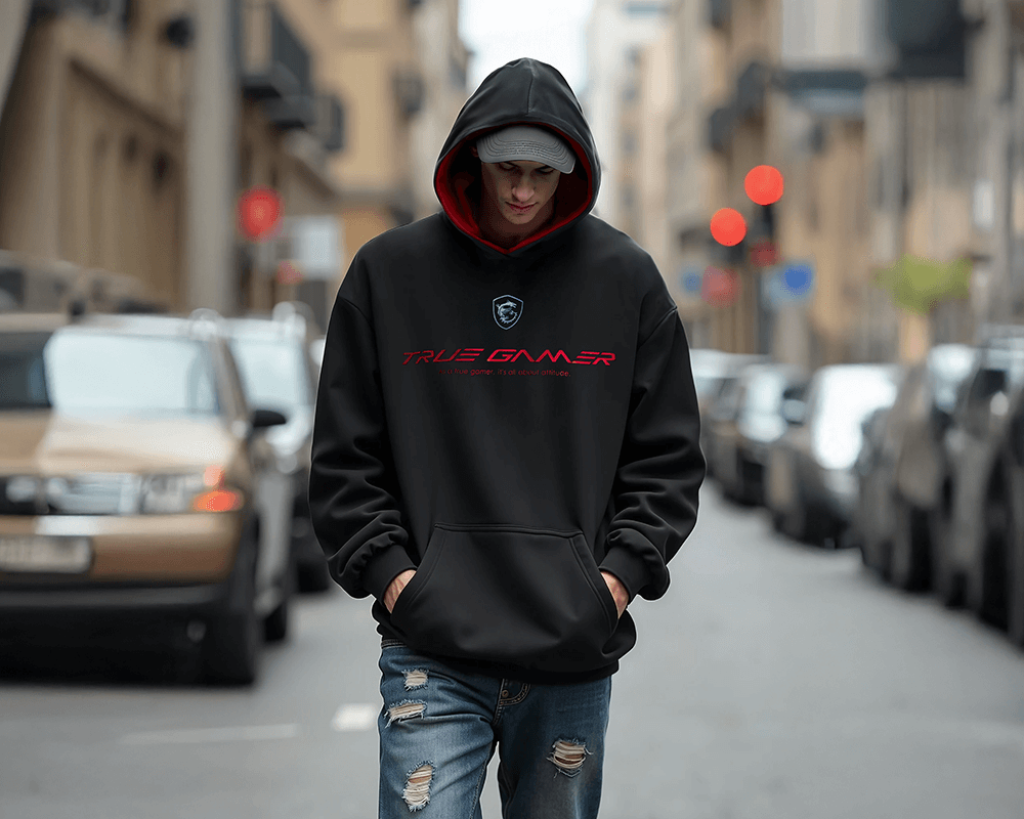 MSI True Gamer Baumwoll-Hoodie, Farbe: Grau, Grösse: M