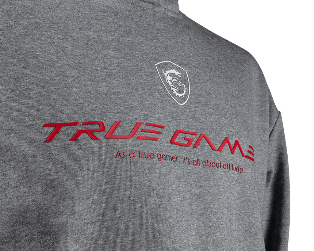 MSI True Gamer Baumwoll-Hoodie, Farbe: Grau, Grösse: M