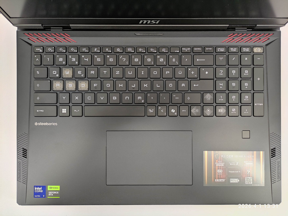 MSI Laptop Raider 18 HX AI A2XWJG-074DE - Refurbished - MSI e-Shop | Offiziell von MSI Deutschland