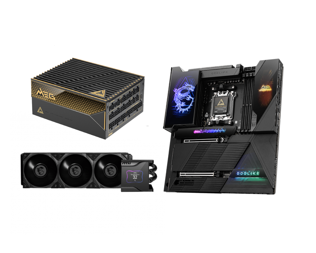 Basis-Komponenten-Duo - Mainboard + PC Netzteile + Wasserkühlung