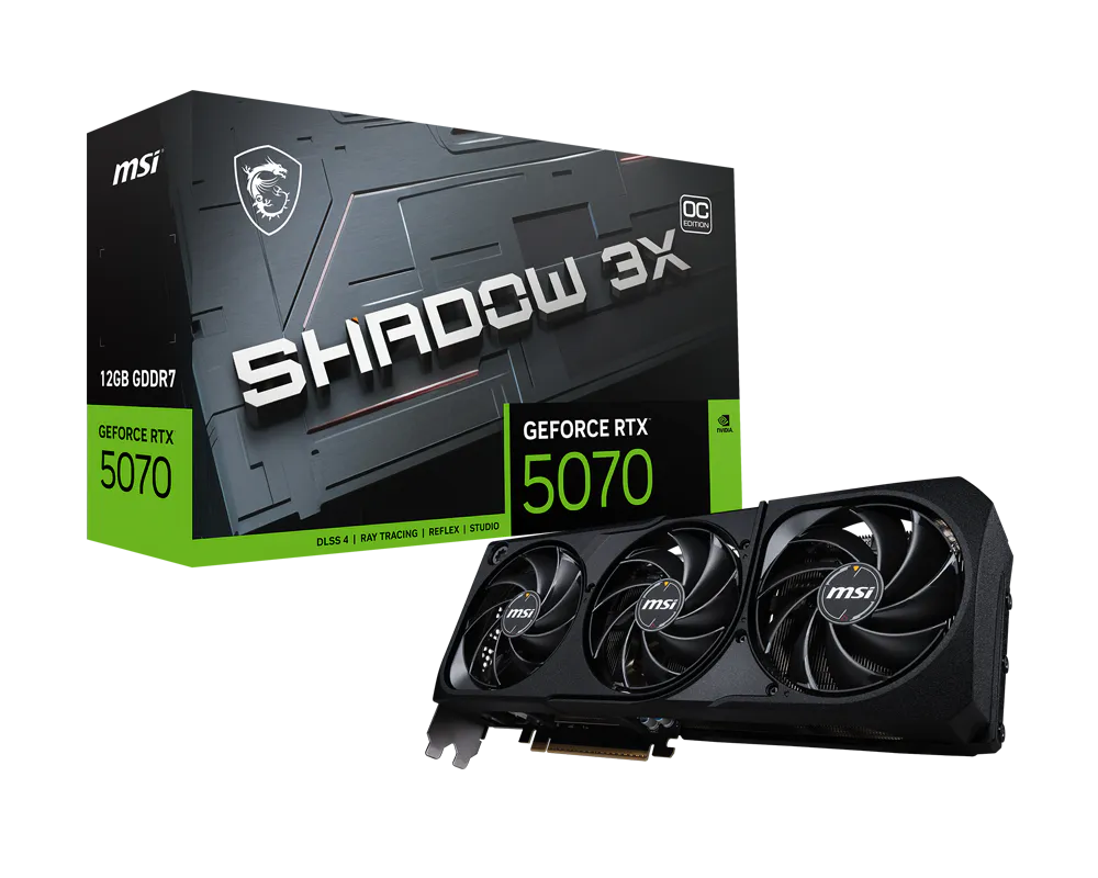 MSI Grafikkarte GeForce RTX 5070 12G SHADOW 3X OC - Refurbished - MSI e-Shop | Offiziell von MSI Deutschland