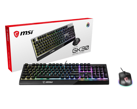 MSI Core Pack: GK30 Tastatur / Maus Combo - Headset DS502 USB - GD70 Mauspad