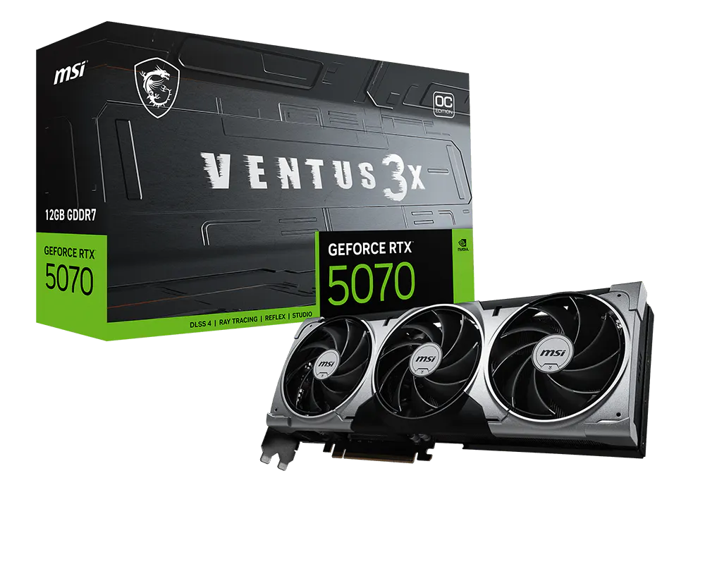 MSI Grafikkarte GeForce RTX 5070 12G VENTUS 3X OC - Refurbished - MSI e-Shop | Offiziell von MSI Deutschland