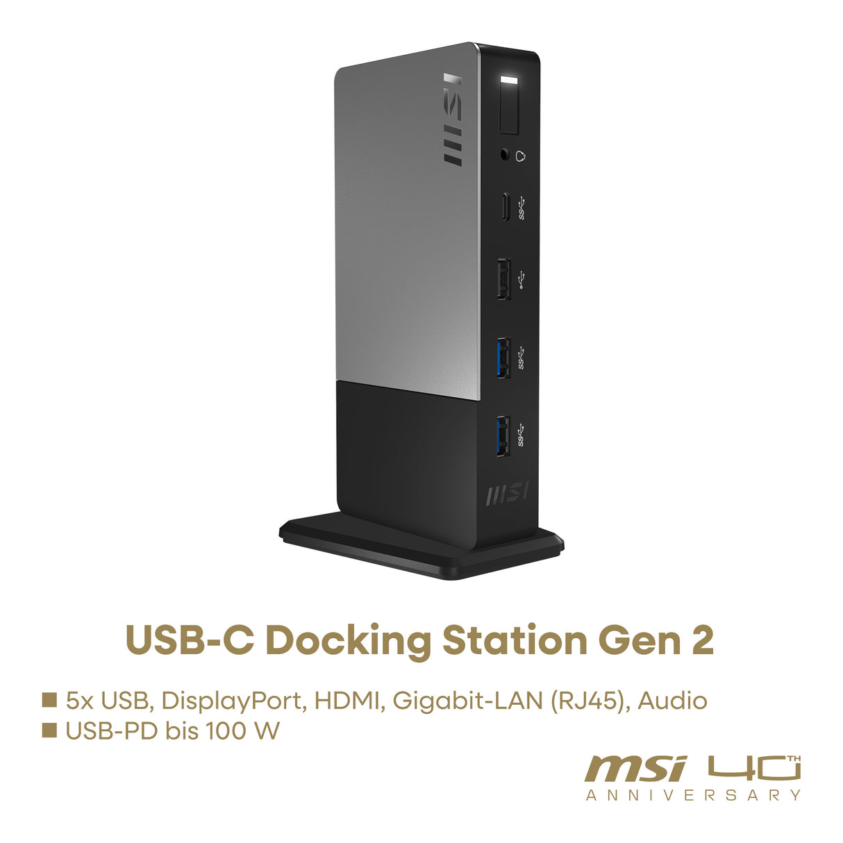 MSI USB-C Docking Station Gen2 für Notebook und Desktop PC