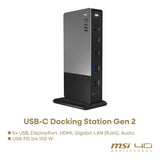 MSI USB-C Docking Station Gen2 für Notebook und Desktop PC