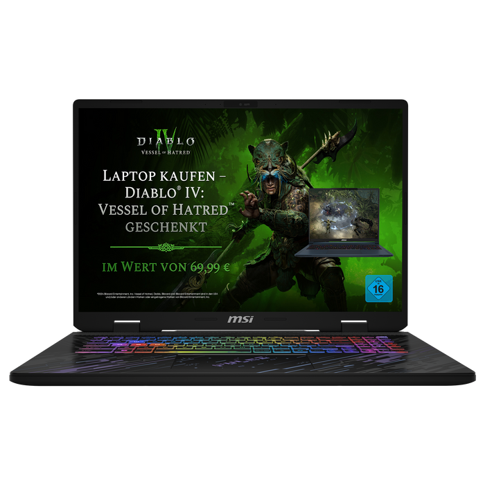 MSI CB Gaming Laptop Pulse 17 AI C1VGKG-060 Anniversary Edition [mit »Diablo® IV – Vessel of Hatred« Bundle]