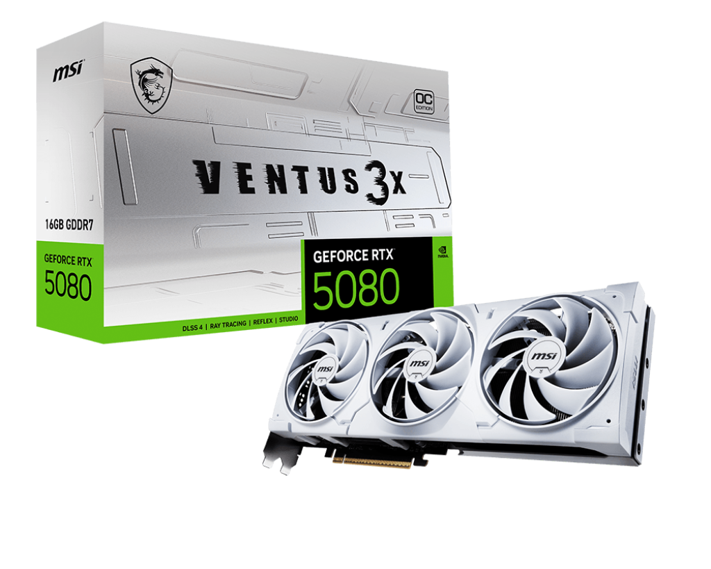 MSI Grafikkarte GeForce RTX 5080 16G VENTUS 3X OC WHITE - Refurbished - MSI e-Shop | Offiziell von MSI Deutschland