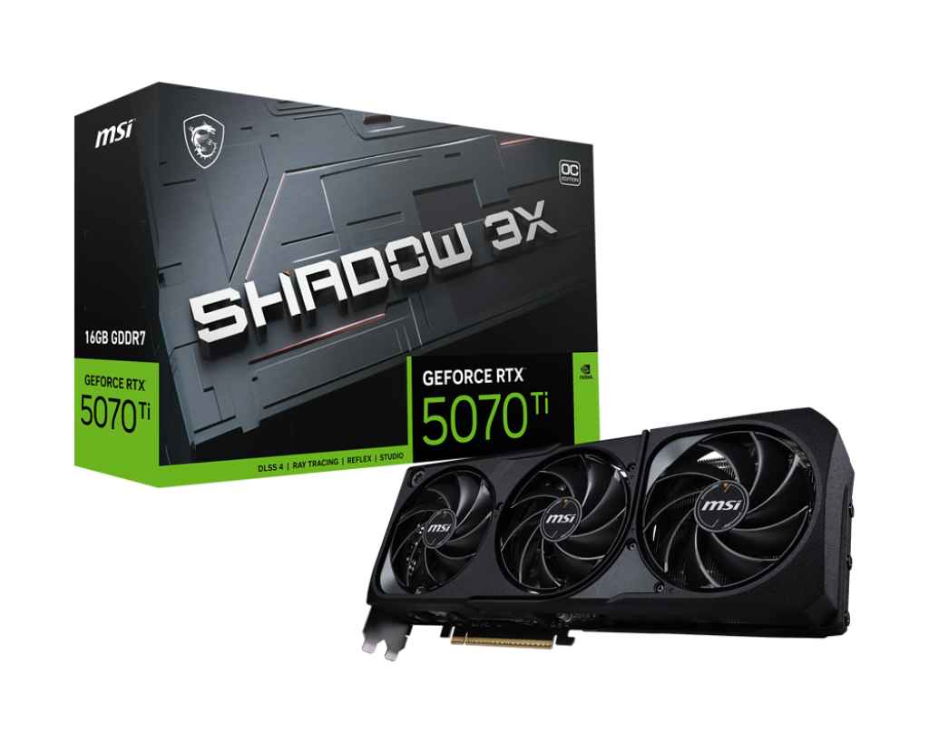 MSI Garfikkarte GeForce RTX 5070 Ti 16G SHADOW 3X OC - Refurbished - MSI e-Shop | Offiziell von MSI Deutschland