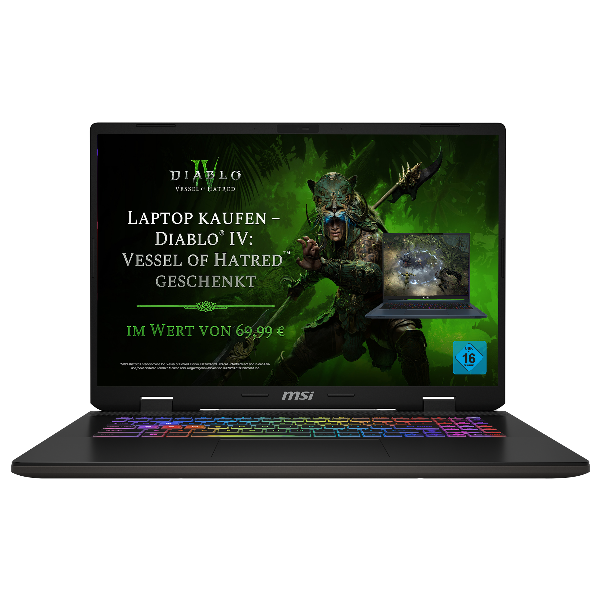 MSI Gaming Laptop Sword 17 HX B14VGKG-043DE [mit »Diablo® IV – Vessel of Hatred« Bundle]