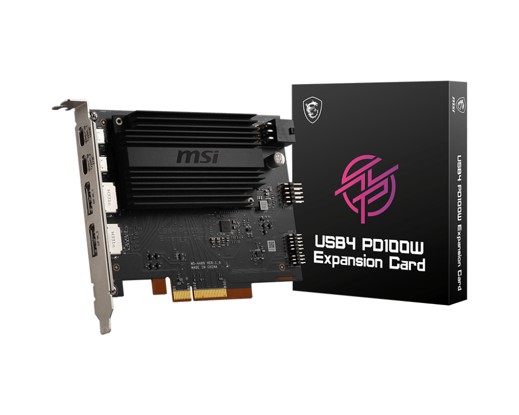 MSI USB4 PD100W 拡張カード expansion card MSI USB4 PD100W Expansion Card – 2×USB-C 40 Gbps + 100 W PD | MSI