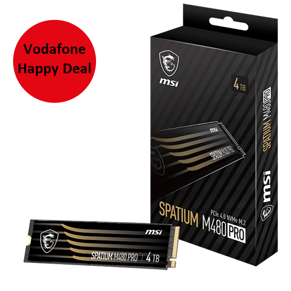 MSI Vodafone SSD SPATIUM M480 PRO PCIe 4.0 NVMe M.2 4TB