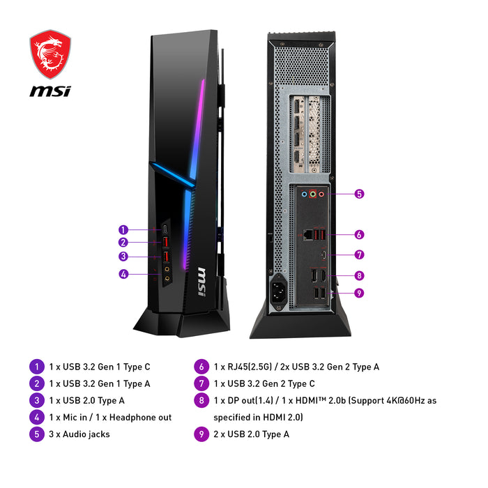 MPG Trident AS 13NUD-481EU| Window 11 Home - i7-13700F - RTX 4060Ti - DDR4 16G - SSD 1TB