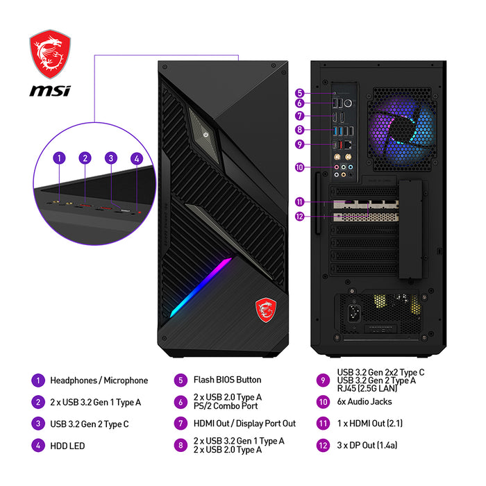 MPG Infinite X2 13FNUG-024AT | Windows 11 Home - i7-13700KF - RTX 4080 - DDR5 32G - SSD 1TB