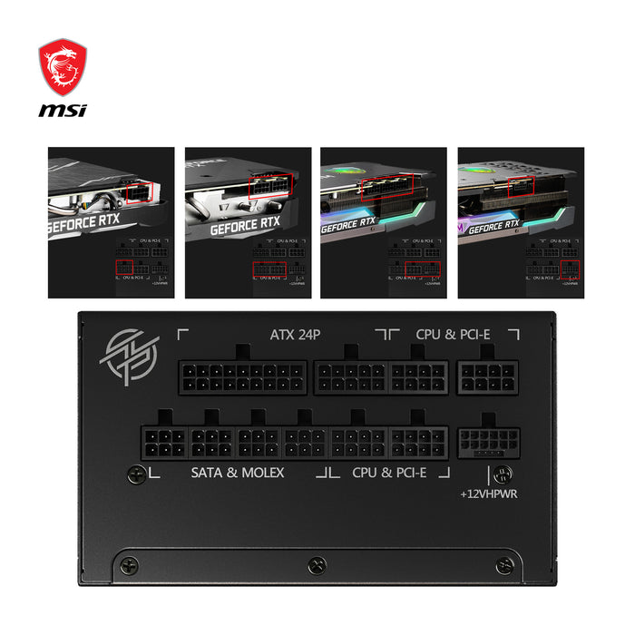 MSI Desktop PC Netzteil 850Watt MPG A850G PCIE5 80Plus Gold ATX