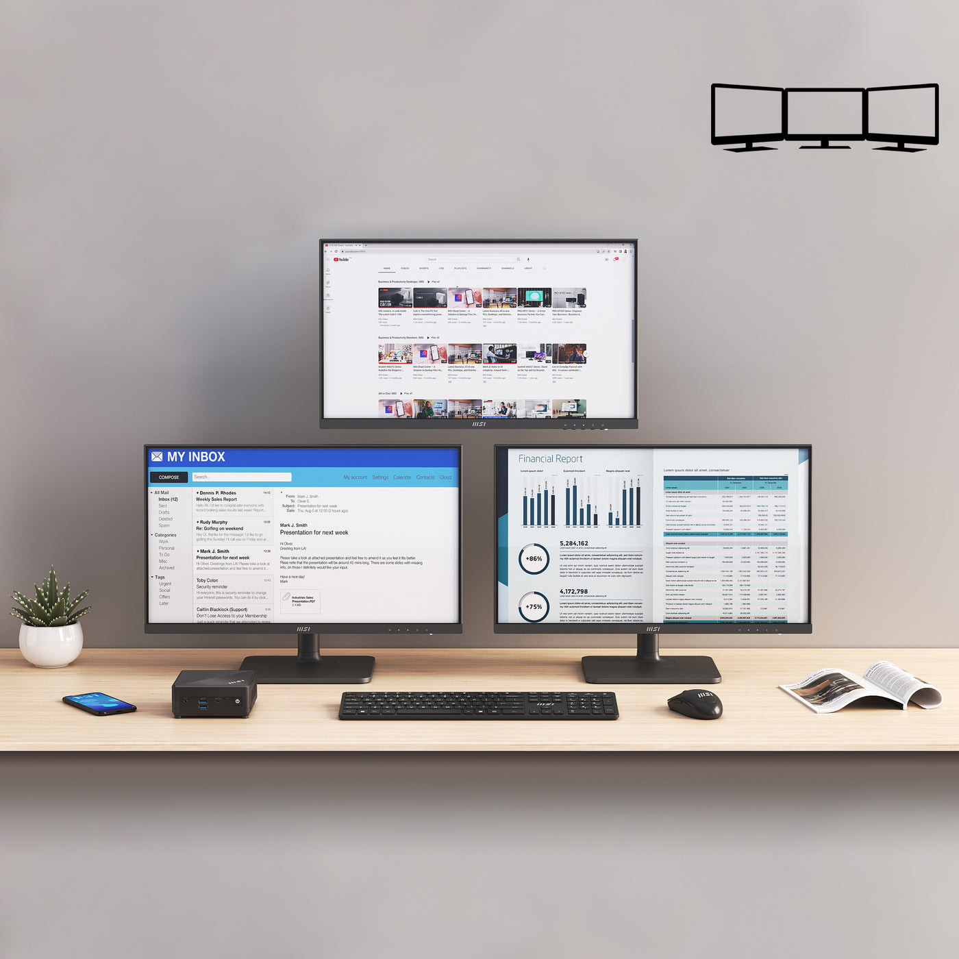 MSI Cube Mini Barebone PC Windows 11 Pro Intel N200 DDR4 4G SSD