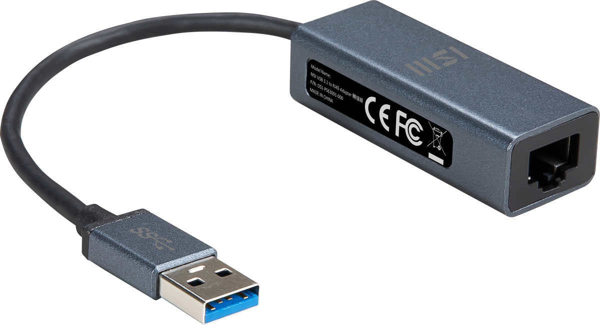 USB Typ-A Gigabit Ethernet Adapter – MSI e-Shop | Offiziell von MSI ...